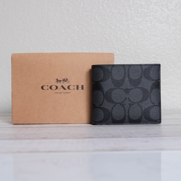 NWT Coach F75083 Men's Double Billfold Wallet - Picture 2 of 6